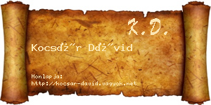 Kocsár Dávid névjegykártya