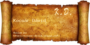 Kocsár Dávid névjegykártya
